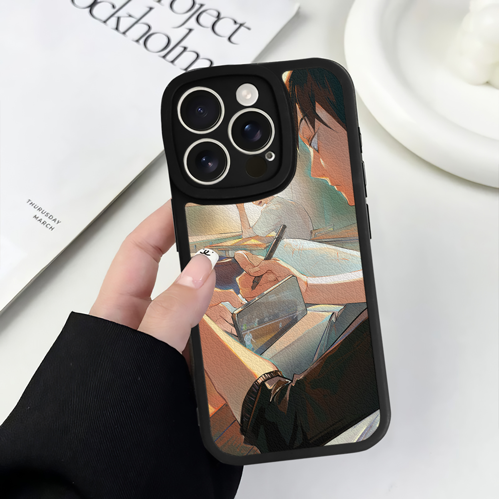 （画像用） ハイキュー!! Haikyu!! 【iPhone 16シリーズ対応】シリコンスマホケース（レザー調） 材質：シリコン